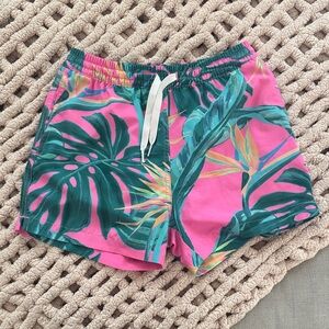 Tropical Print Pink Boys chubbies Drawstring Shorts